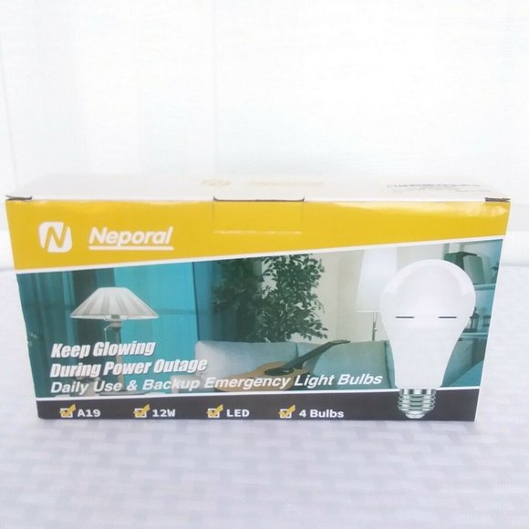 Neporal Other - Neporal Recharge Keep Glowing During Power Outage Light Bulbs 4pk